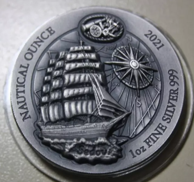 Rwanda 50 Amafaranga 2021 Silver 1 OZ #F6214 Nautical Ounce-Sedov High Relief