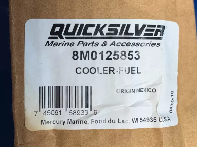 8M0125853 Fuel Cooler Genuine Quicksilver New (Never Used)