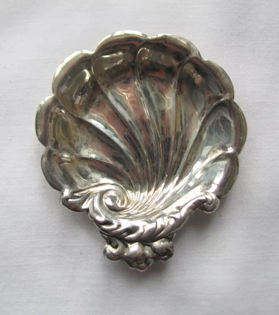 Vintage Sterling Silver Scallop Shell Nut Dish Tray CME