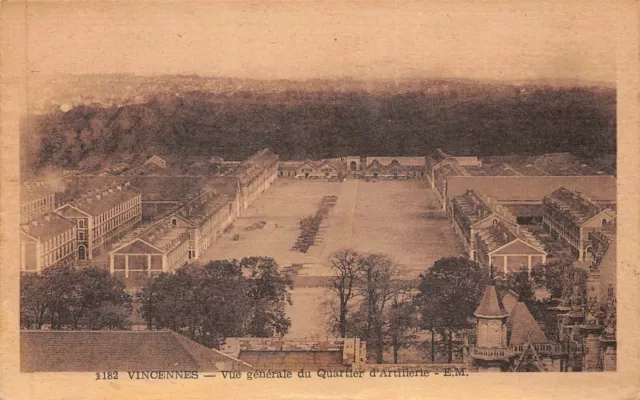 CPA VINCENNES vue générale du quartier d'artillerie