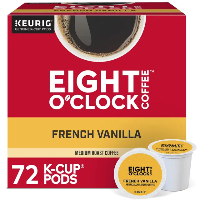French Vanilla,  Single Serve K-Cup Pods, Light Roast, 72 Count