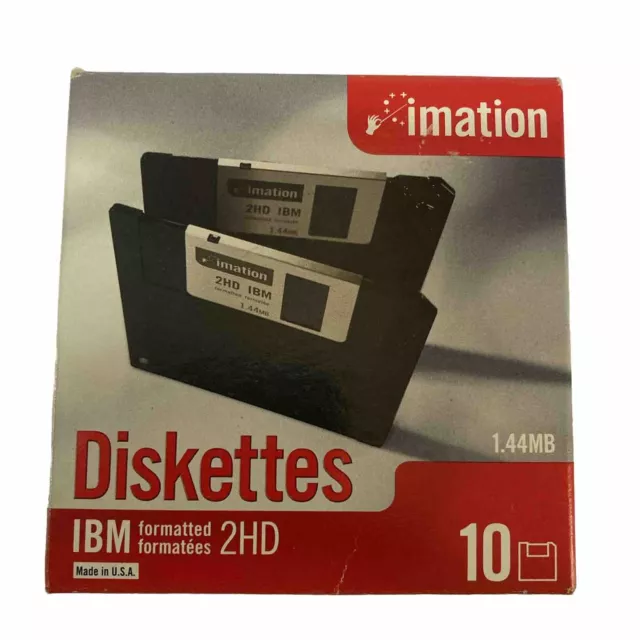 New And Sealed Imation Diskettes - Ibm - Formatted 2Hd - 10 Pack