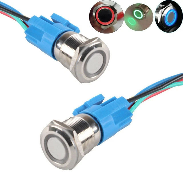 Button Switch Push Switch Switch Socket Universal 12V 16mm 1Set 3A/250VAC