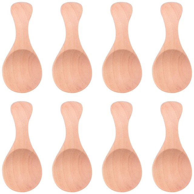 8 pz cucchiaino di sale in legno condimenti in legno massello cucchiaio tè al miele fatto a mano C6A3