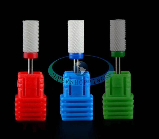 Set punte trapano unghie ceramica 3/32" strumenti elettrici professionali per manicure polacchi NUOVO