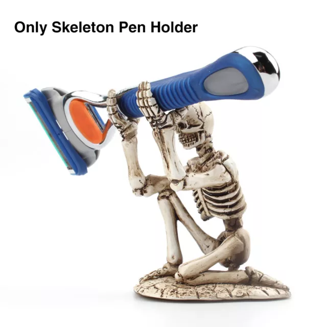 Resin Skeleton Desk Organizer Pen Holder Portable Home Decor Gift Office Durable