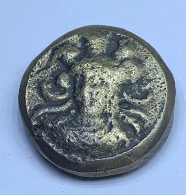 Extremely Rare Greek Warrior King & Athena Silvered Tetradrachm Coin 300 Bc