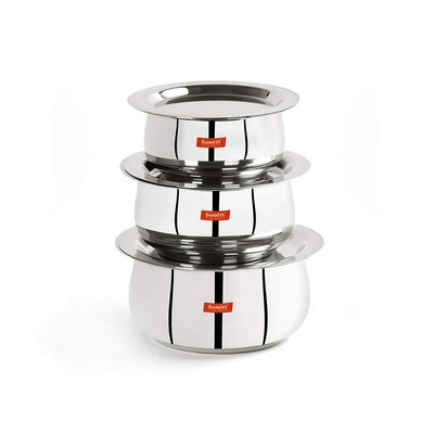FURBO® SET 3 COPERCHI PER TUTTE LE PENTOLE IN ACCIAIO INOX 18/10 DA 14 A 30 cm 
