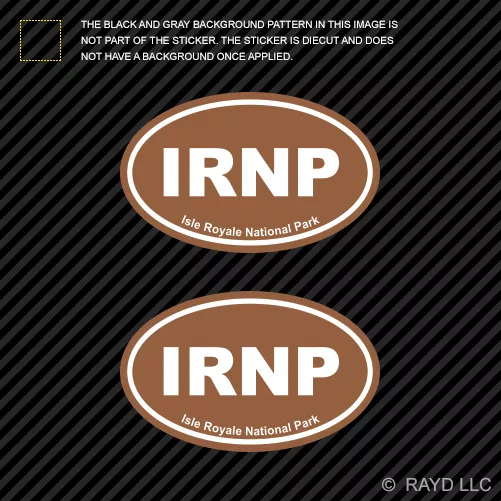 Pair of Isle Royale National Park Brown Oval Sticker Decal Euro IRNP