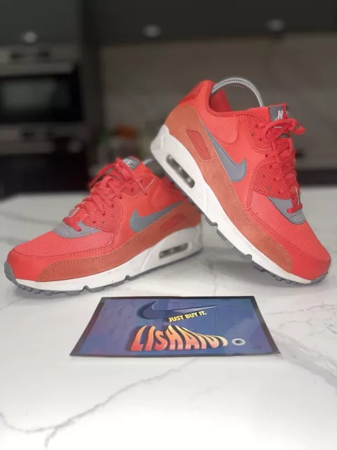 Nike 325213-801 Air Max 90 Women's Size Uk 5 Orange/Cool Grey/White Trainers