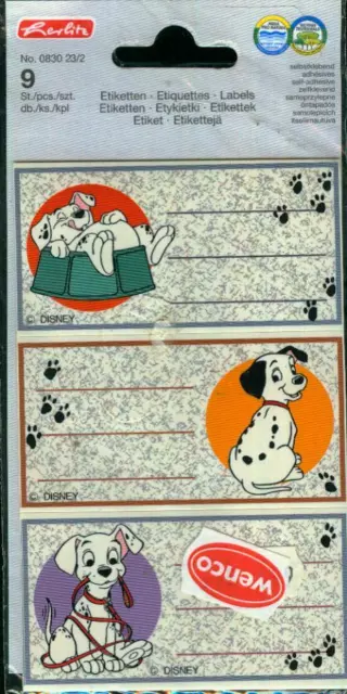 9 Etiketten von Herlitz Motiv Hunde Neu OVP 07