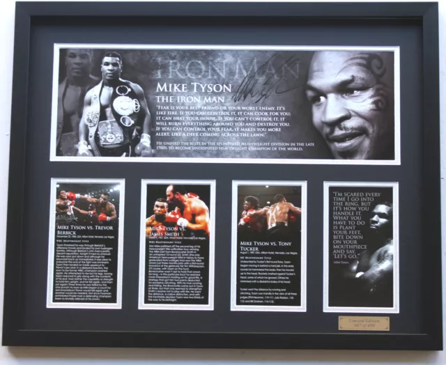 New Mike Tyson Signed Limited Edition Memorabilia Framed