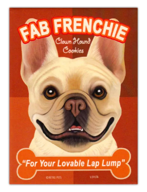 Retro Perros Refrigerador Imanes - Bulldog Francés Cookies ( Bull Dog ) - Arte