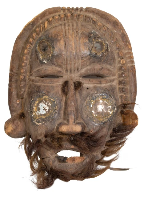 Large Embellished Decorative Dan Guere Style African War Mask - Hand Carved Wood