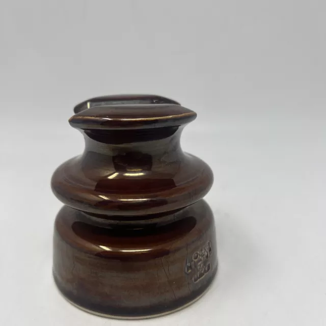 Vintage Rare Locke HI-Top 77 USA Porcelain Electrical Insulator Chocolate Brown 9
