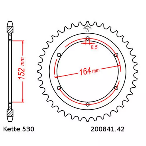 Kit Chaîne Yamaha Sr 500 78-90 Chaîne DID 530 VX 102 Ouvrir 16/42 3