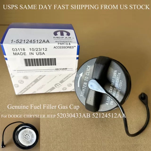 Genuine 1X Mopar Fuel Filler Gas Cap W/Tether For 99-19 Jeep Dodge Chrysler