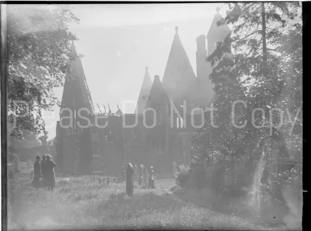 Bishop's Stortford - Hockerill Church Fire 21/6/1935 - Glass Plate Negative