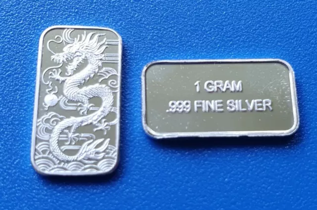 Lunar China Drache - 999 Silber - Silberbarren - Medaille