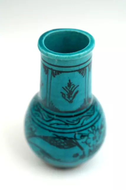 Antique Chinese Porcelain Turquoise Blue Monochrome Vase 2