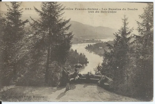 CPA-25 - Frontière Franco-Suisse - Les Bassins du Doubs vus du Belvédère