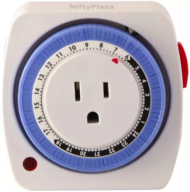 Mechanical 24 Hour Timer Easily Programmable ON/OFF Setting Electric Appliances