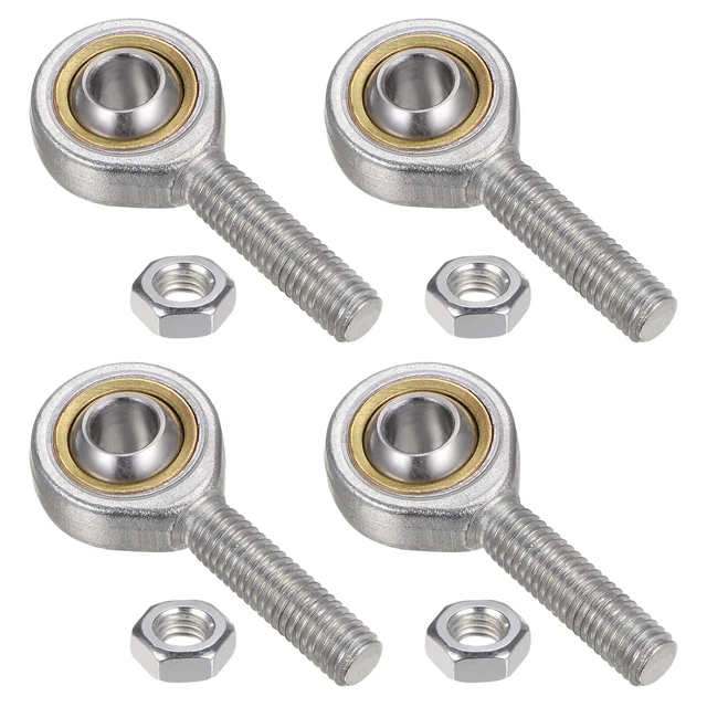 4pcs SA8T/K 8mm Rod End Bearing M8x1.25 Male Right Hand Thread, with Jam Nut