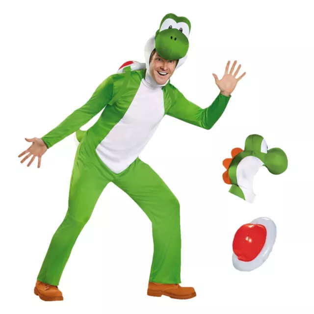 Deluxe Adult Super Mario Yoshi Dinosaur Fancy Dress Costume XL or XXL Nintendo