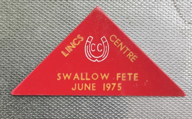 Caravan Club Rally Badge - Lincs Centre - Swallow Fete- June 1975