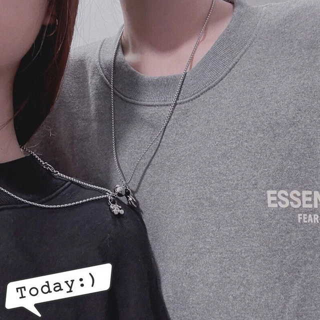 Friendship Jewelry Couple Necklaces Lover Necklace Distance Faceted Pendant Gift
