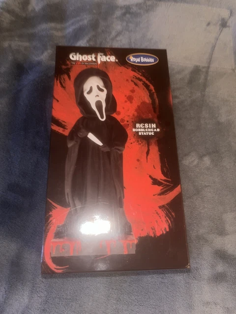 NIP Royal Bobbles Ghost Face Scream Bobblehead Statue Halloween Horror 8” Resin