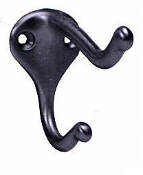 Ives 571A Black Traditional Cast Aluminum Coat & Hat Hook With 3" Projection