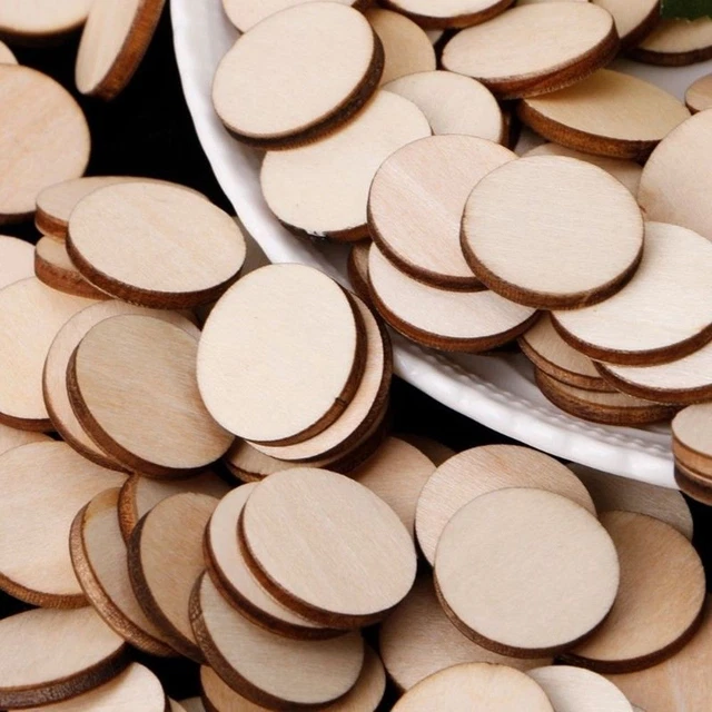 100pcs Runde Holzscheiben Deko Holz Scheiben Kreis Basteln DIY 20 mm