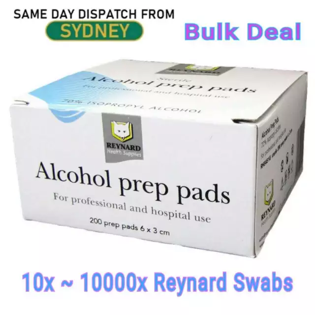 Reynard Alcohol Wipes/Pads/Swabs IPA Sterile 70% Medical Isopropyl Skin Swabs