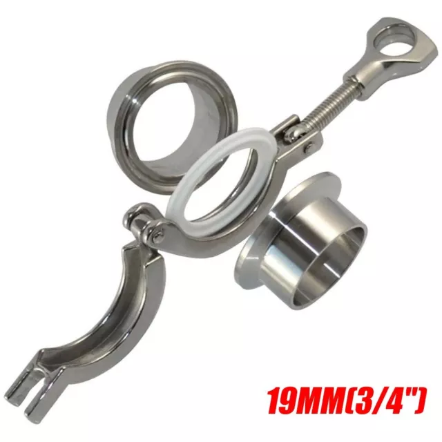 Pipe Fittings OD 3/4-4 In PTFE Gasket Stainless Steel 304 Tri Clamp 1 Set