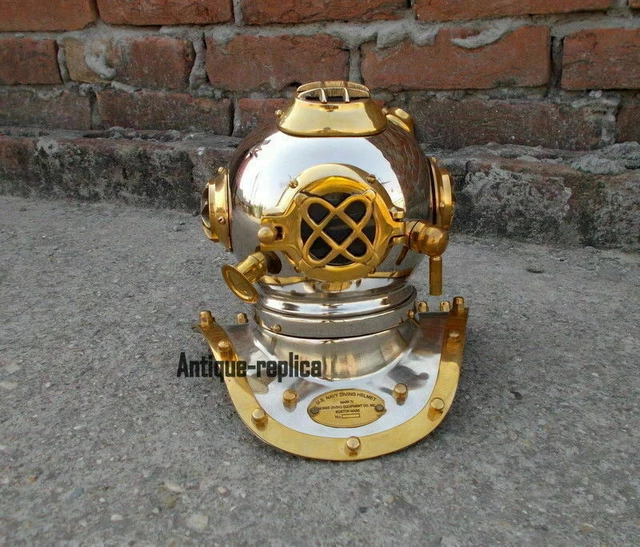 Réplique Ancien Casque De Plongée US Marine Mark V En Laiton - Fait Main Neuf