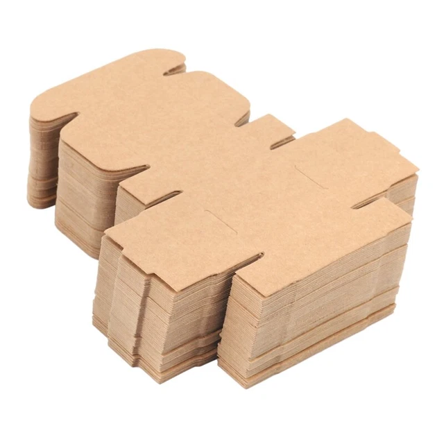 100Pcs Kraft Box Nice Kraft Box Packaging Box Small Size-brown U3G5