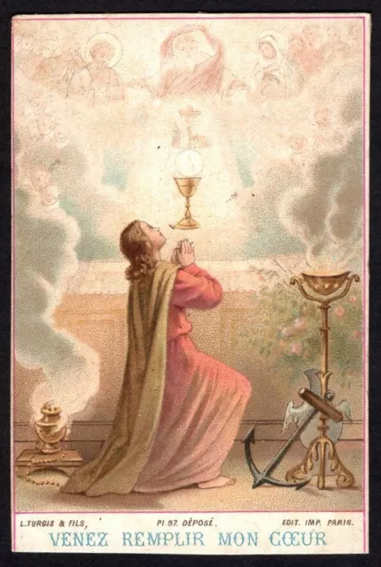 santino antico de Primera Comunion image pieuse holy card estampa