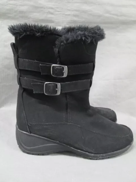 Khombu Boots Womens 10 Black Ankle Booties Comfort Fleece Spice Zippers Ladies