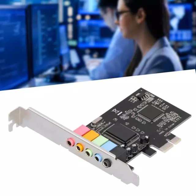 Internal PCIe Audio Sound Card Adapter for PC Windows 7 Desktop Upgrade Kit