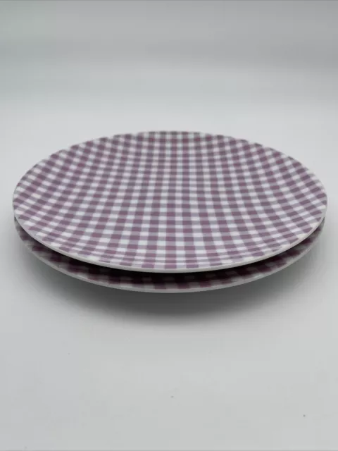 2 - Studio Nova Gingham  Mauve 8.25 “ Salad Plates