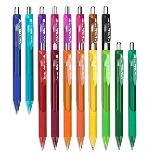 GEL PENS SET, 16 Colored Retractable Gel Ink Medium Point Colorful Pens ...