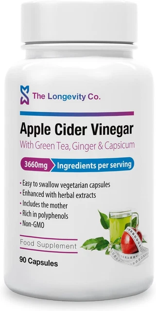 APPLE CIDER VINEGAR Tablets with Mother - 3600Mg High-Strength ACV ...
