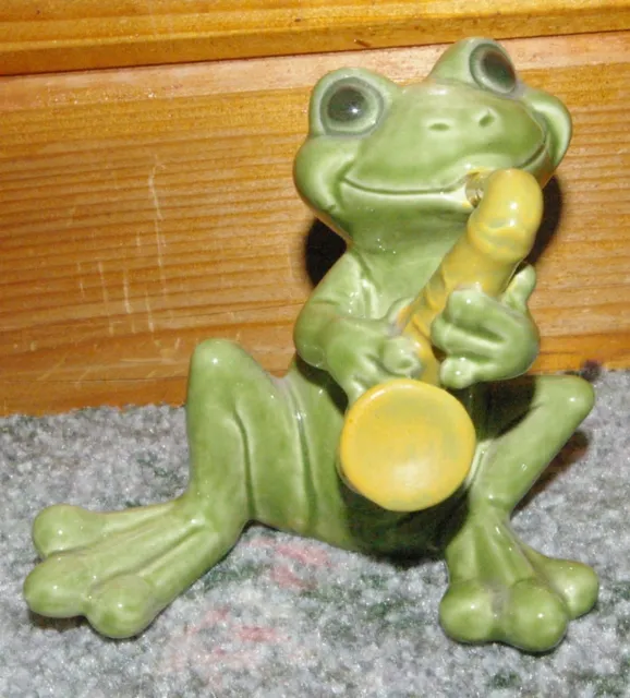 Darling Goebel  Frog playing Saxophone porcelain figurine