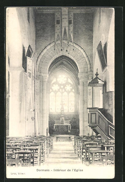 CPA Dormans, Interieur de l´Eglise 1905