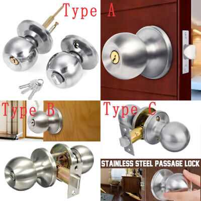 Stainless Steel Ball Shape Entrance Passage Door Knob Set Handle Lock Set