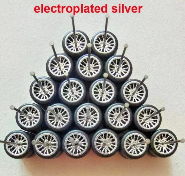 Hot Wheels 10 Sets NEW CHROME Plated BBS Rims & Real Rider Rubber Tires 1/64