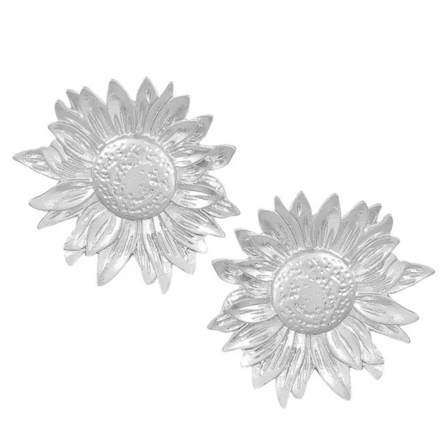 1 Pair of Flower Shaped Earrings Ear Studs Metal Sunflower Earrings Women Ear