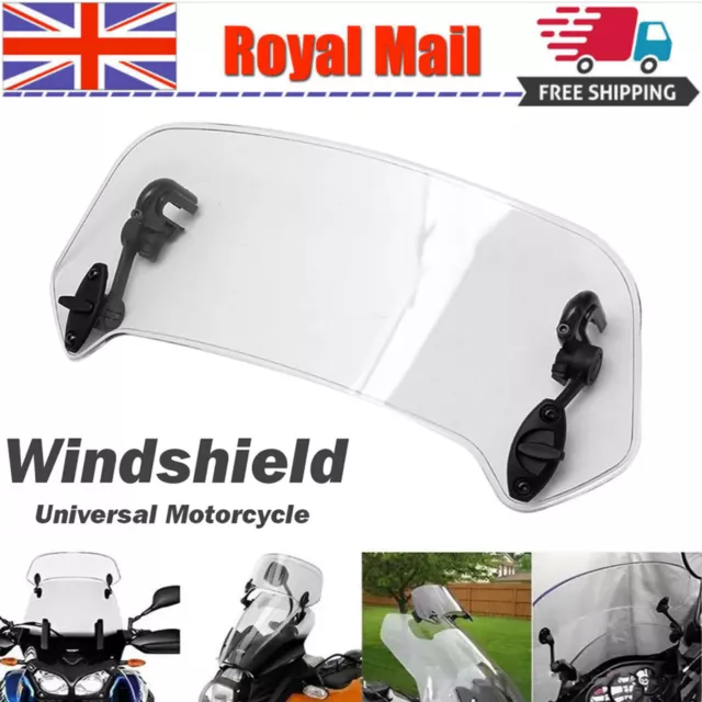 Motorcycle Motorbike Clip On Windshield Wind Screen Deflector Extension Spoiler