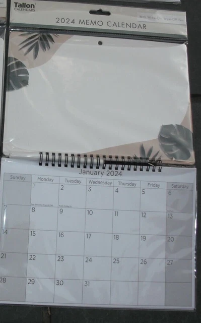 2024 MONTHLY MEMO Board Wall Calendar Family Organiser Whiteboard & Pen